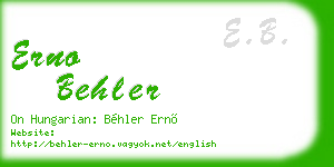 erno behler business card